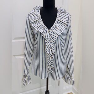Ralph Lauren Blue and White Striped Blouse